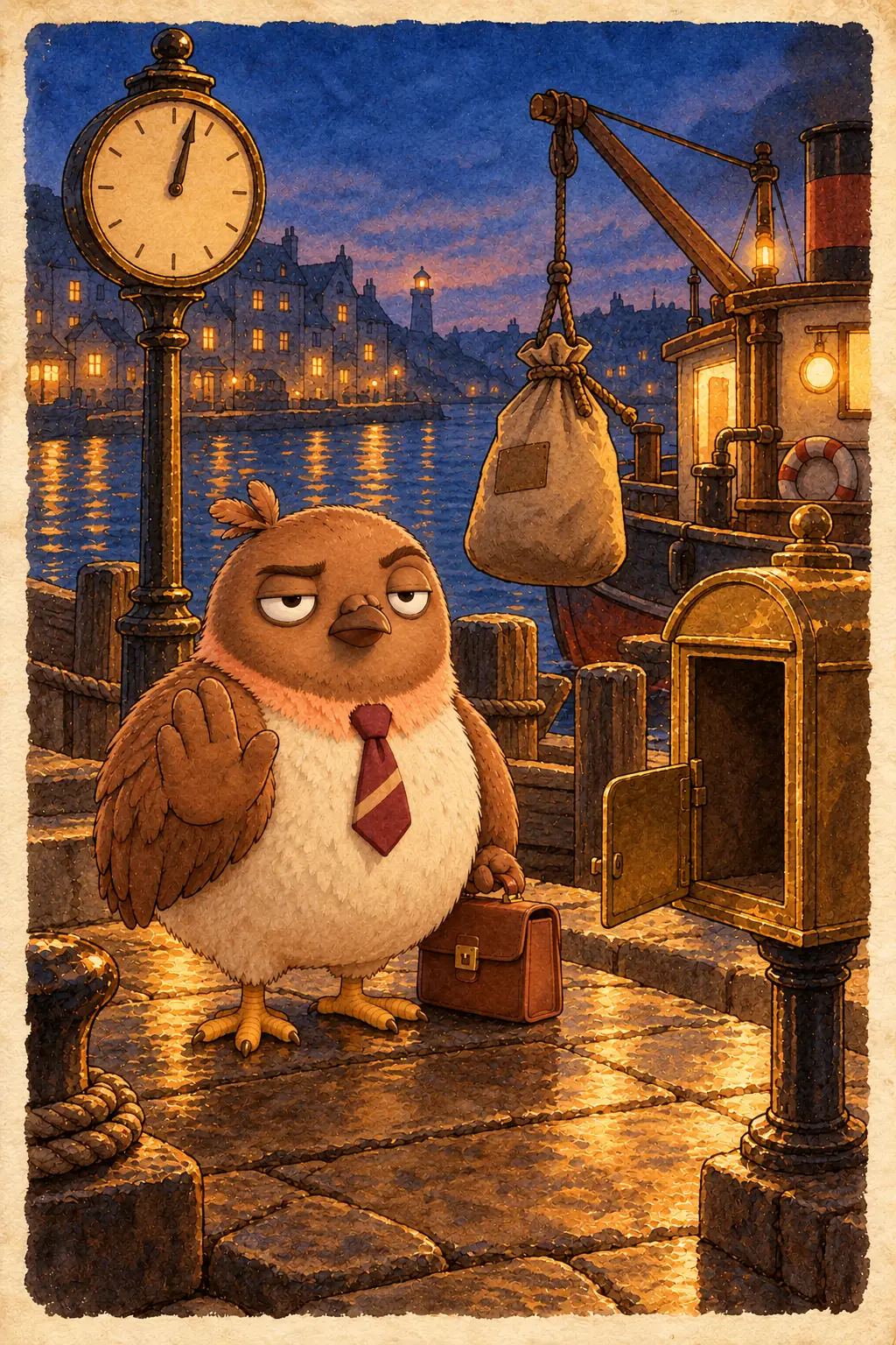 Storybook picture for the notice The Mailbox Needs a Minute.