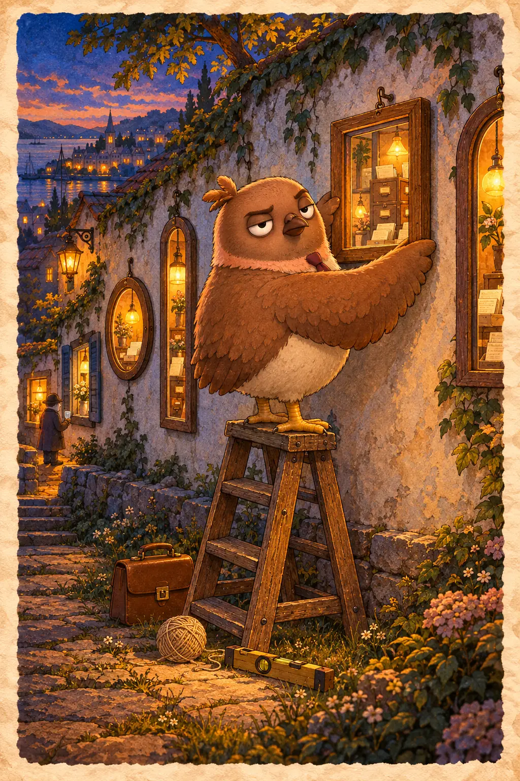 Storybook picture for the notice Hang Your Window.