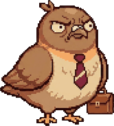 Dom Pidgey glaring, briefcase in wing