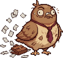 Dom Pidgey startled, his briefcase dropped and papers flying