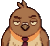 Pixel drawing of Dom Pidgey's face, with his burgundy tie