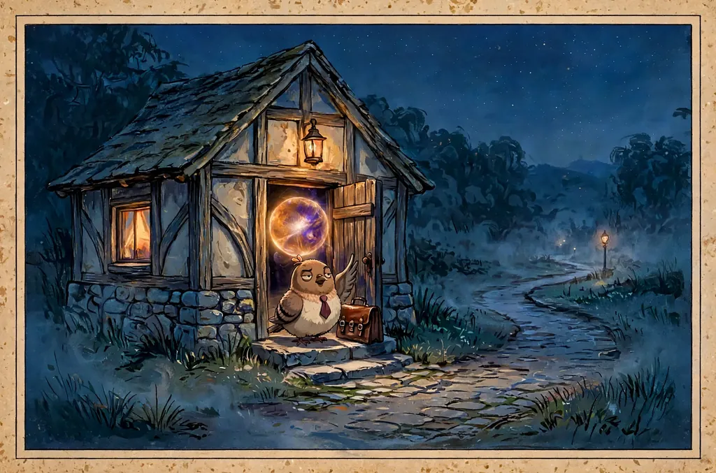Storybook illustration of The Threshold House