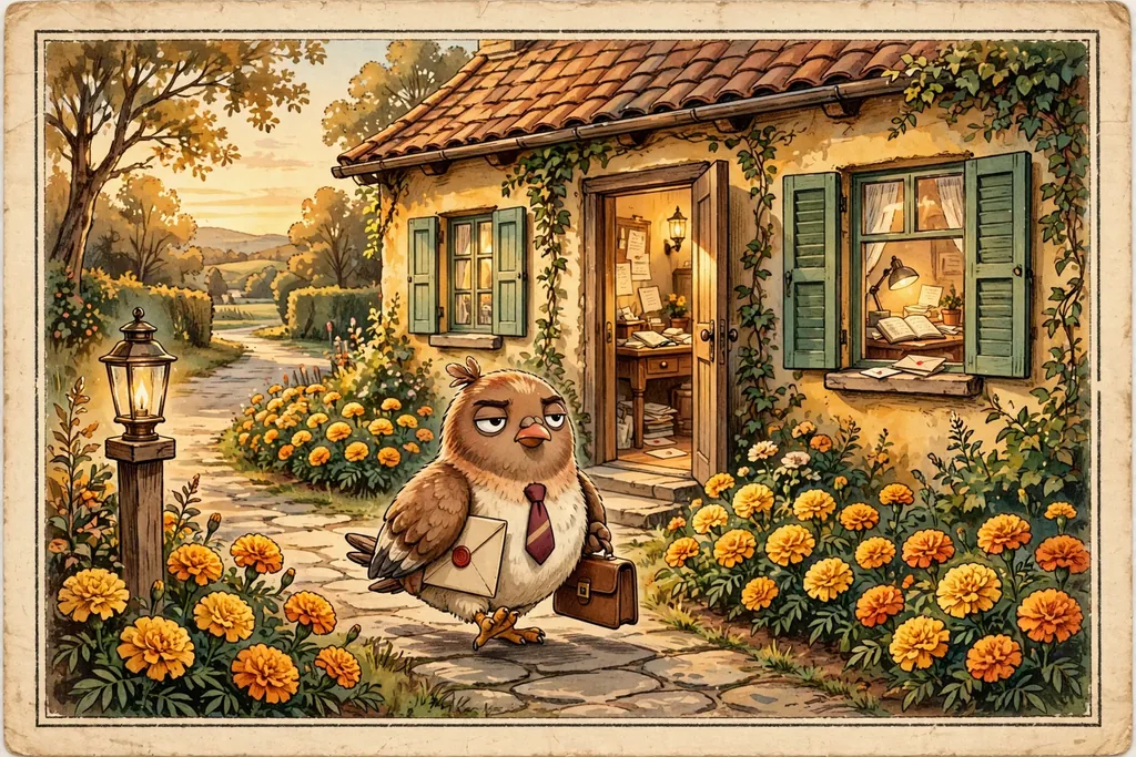 Storybook illustration of The Marigold House